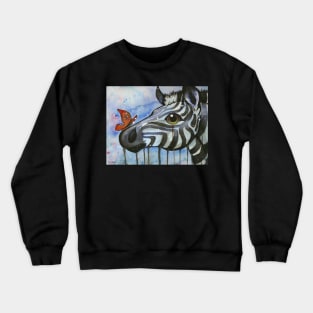 Zebra and Butterfly Crewneck Sweatshirt